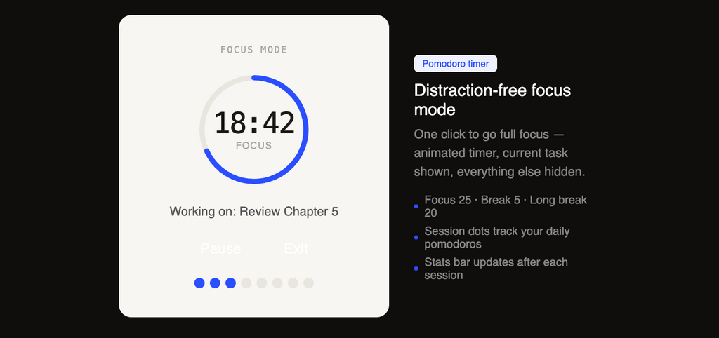 ADHD Study Dashboard — Interactive Digital Tool | Pomodoro Timer + Task Tracker